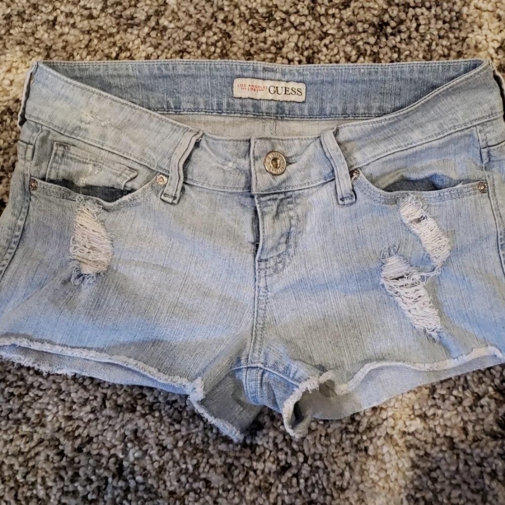 Guess jean cropped shorts